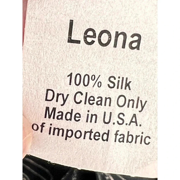 LEONA by Lauren Leonard 100% Silk Telephone Belted Dress Size Medium USA Made EC - Picture 12 of 12